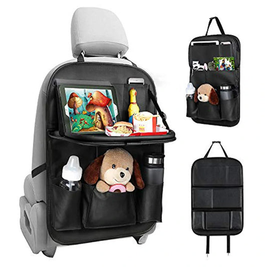 Foldable Vehicle Back Seat Organizer with Multi-Pocket Storage Solution