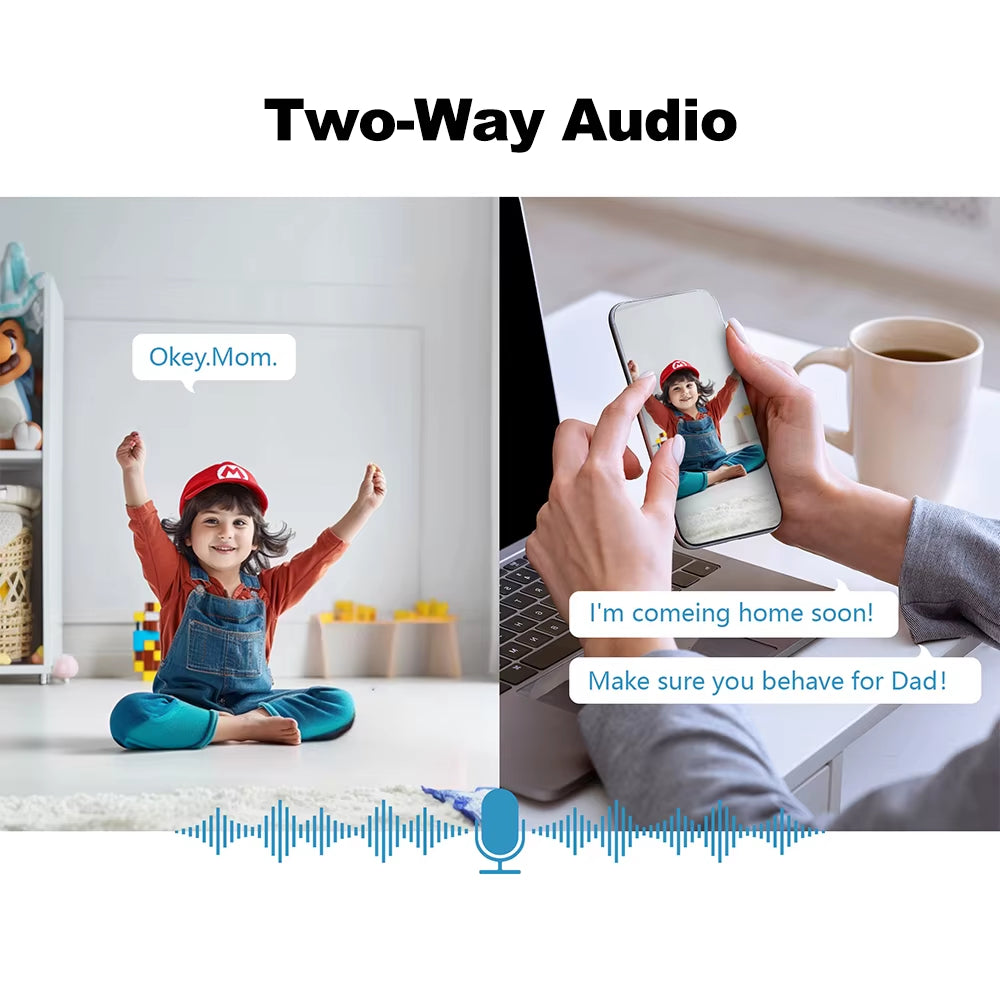 2K 4MP Tuya Smart Baby Monitor with 5-Inch Portable Display, Remote App Control, Cry Detection, Auto Night Vision, and Nanny Features