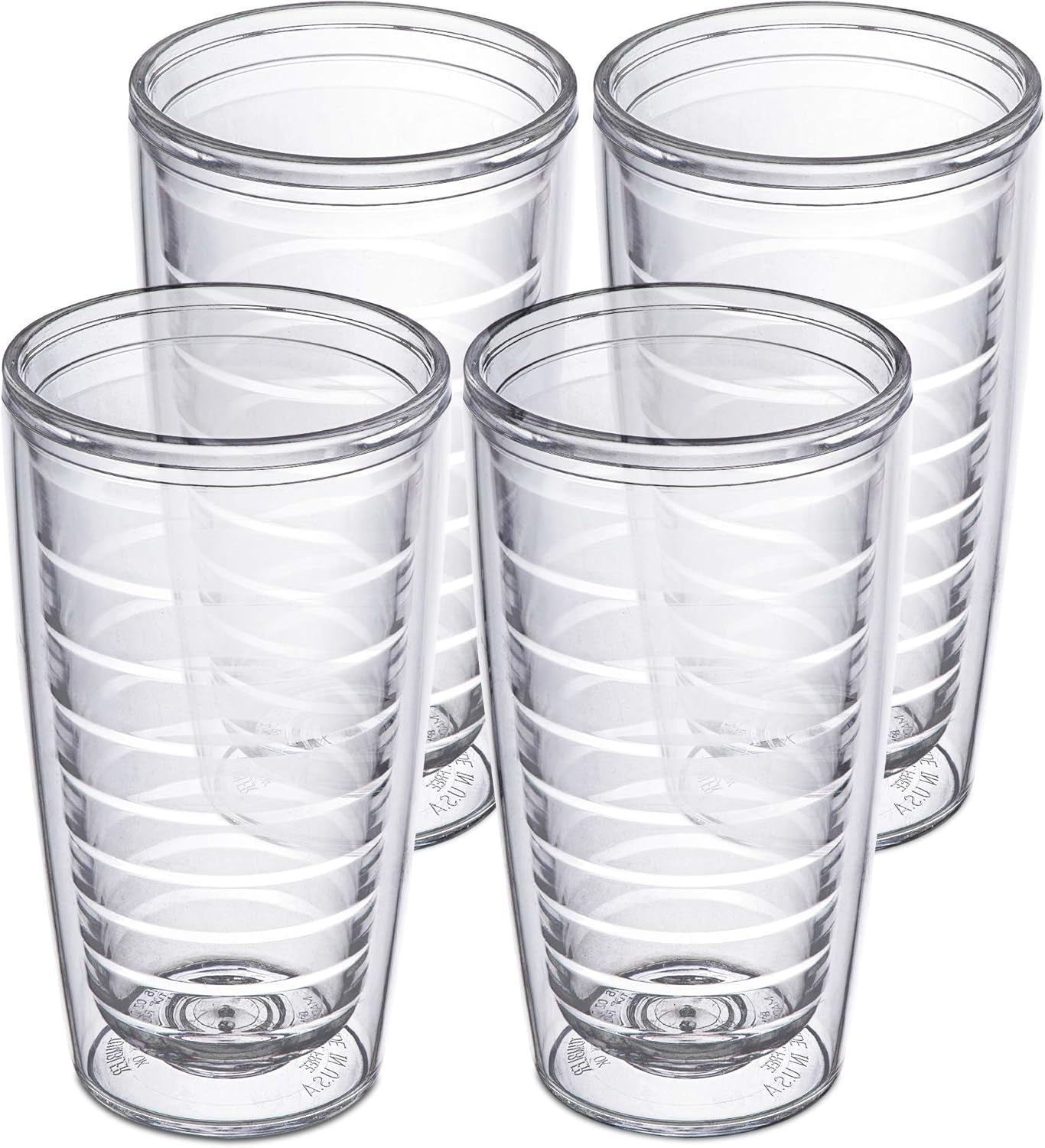 16Oz Insulated Tumblers Plastic Keeps Drinks Cold & Hot, 4Pack Double Walled Clear Insulated Drinking Glasses Cup, Bpa-Free, Reusable, Camping, Travel, Kitchen, Party