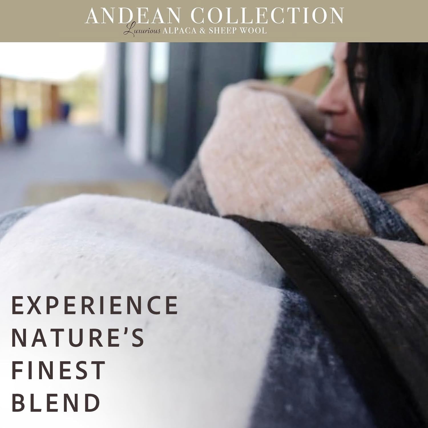 Natural Alpaca and Sheep Wool Twin Blanket – Heavyweight, Breathable, and Textured – 63 x 84 Inches, 4.2 lbs – Crafted in Peru