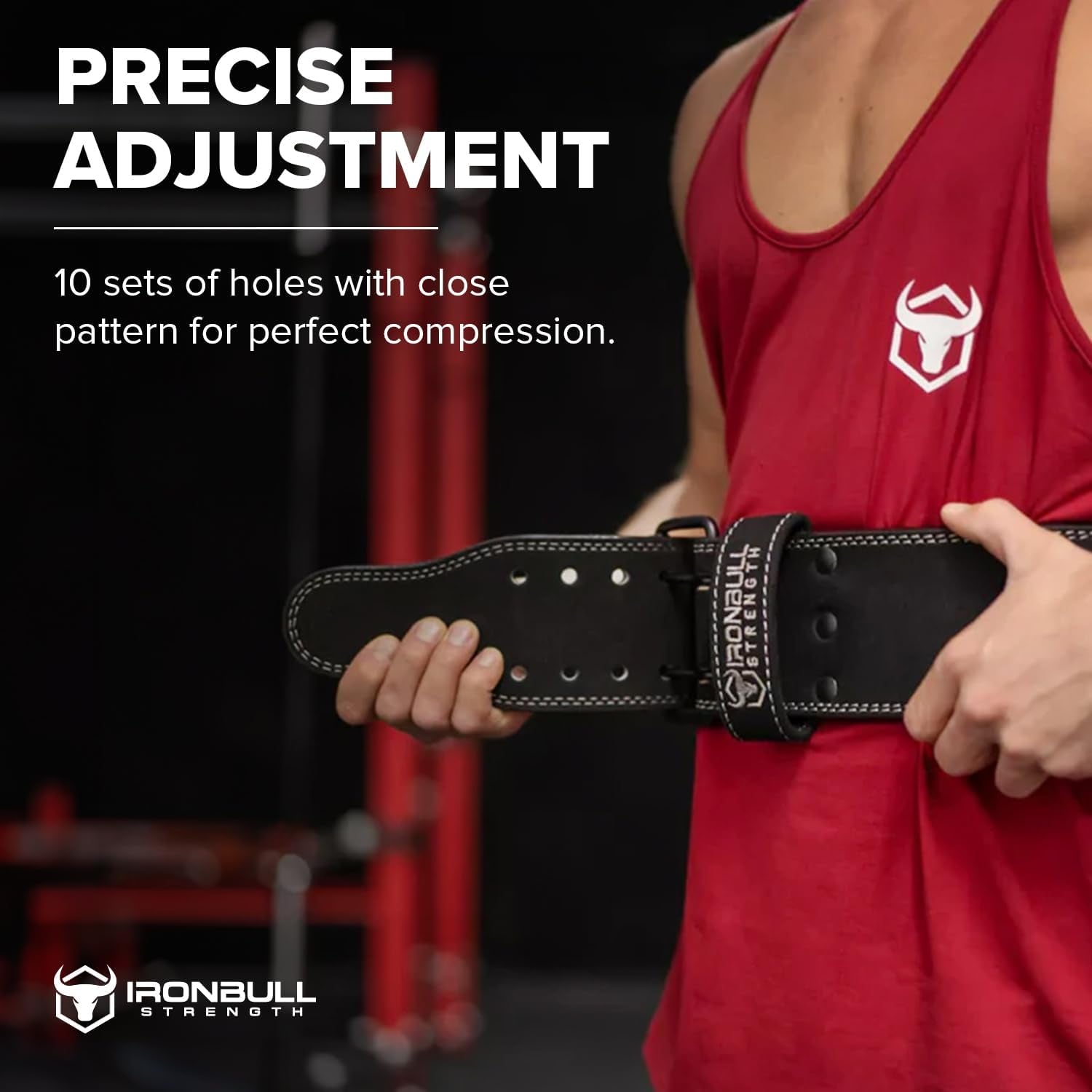 IPF Approved 10mm Leather Powerlifting Belt - Prong Weightlifting Belt for Squats, Deadlifts, and Bench Press - 4-Inch Back Support for Men and Women - Ideal for Gym, Strength Training, and Powerlifting