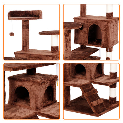 55-Inch Multi-Level Cat Tree Tower Activity Center with Condo - Available in 6 Colors