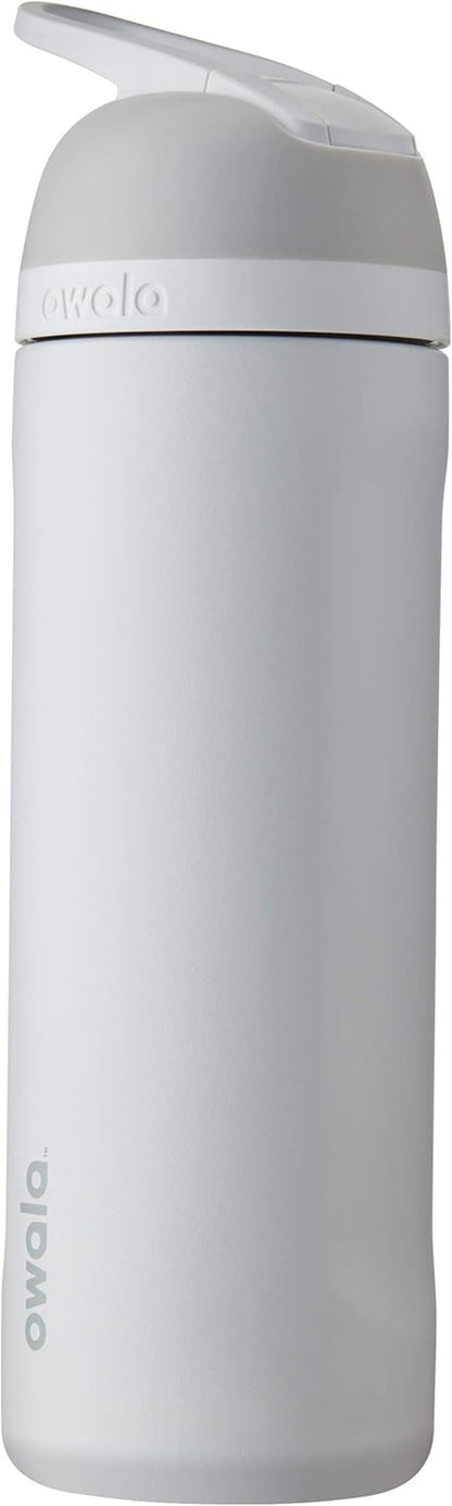Flip Insulated Stainless Steel Water Bottle with Straw, Bpa-Free Sports Water Bottle, Great for Travel, 24 Oz, Shy Marshmallow