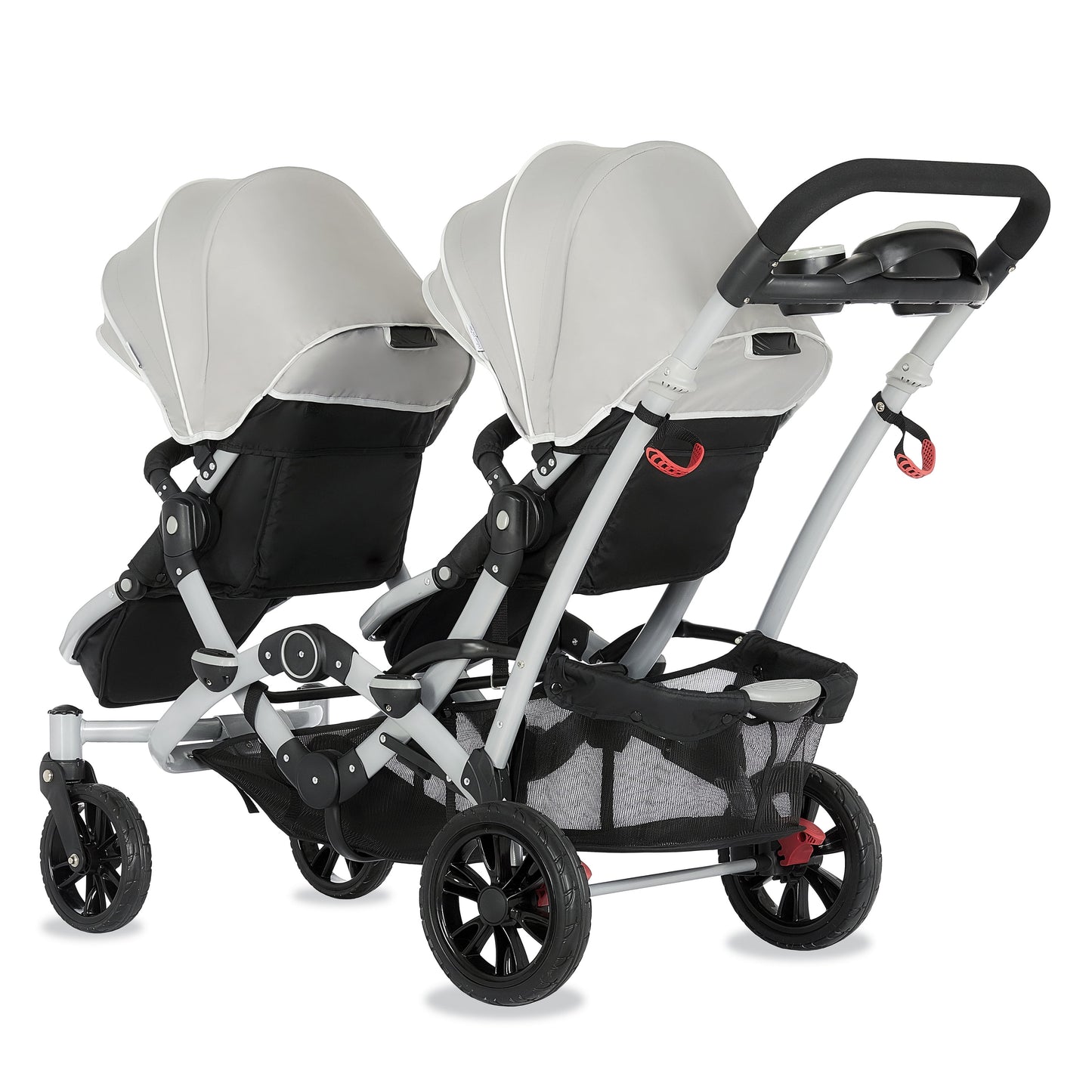 Track Tandem Stroller - Face-to-Face Design in Light Grey