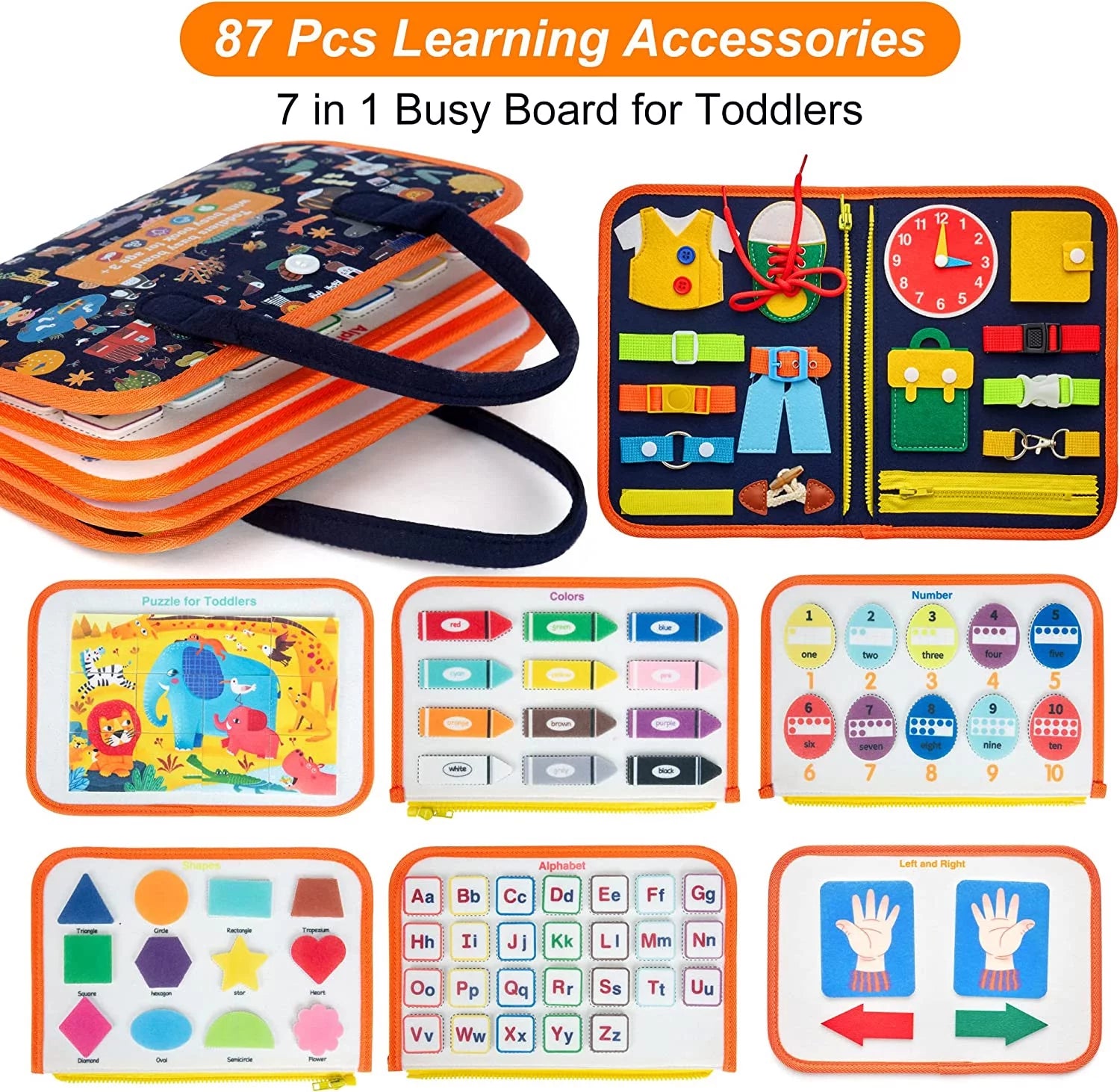 Montessori-Inspired Educational Busy Board for Toddlers Aged 2-4, Ideal for Preschool Learning for Both Boys and Girls