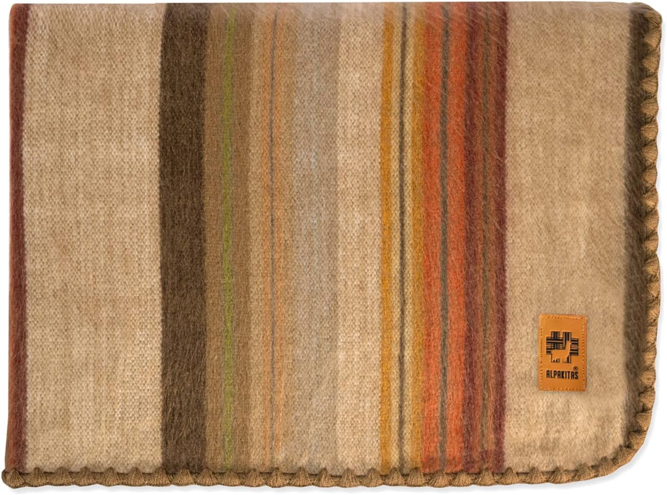 Alpaca Wool Queen Size Blanket - Lightweight and Warm Throw for Couch or Outdoor Use - 87 x 64 Inches (Brown)