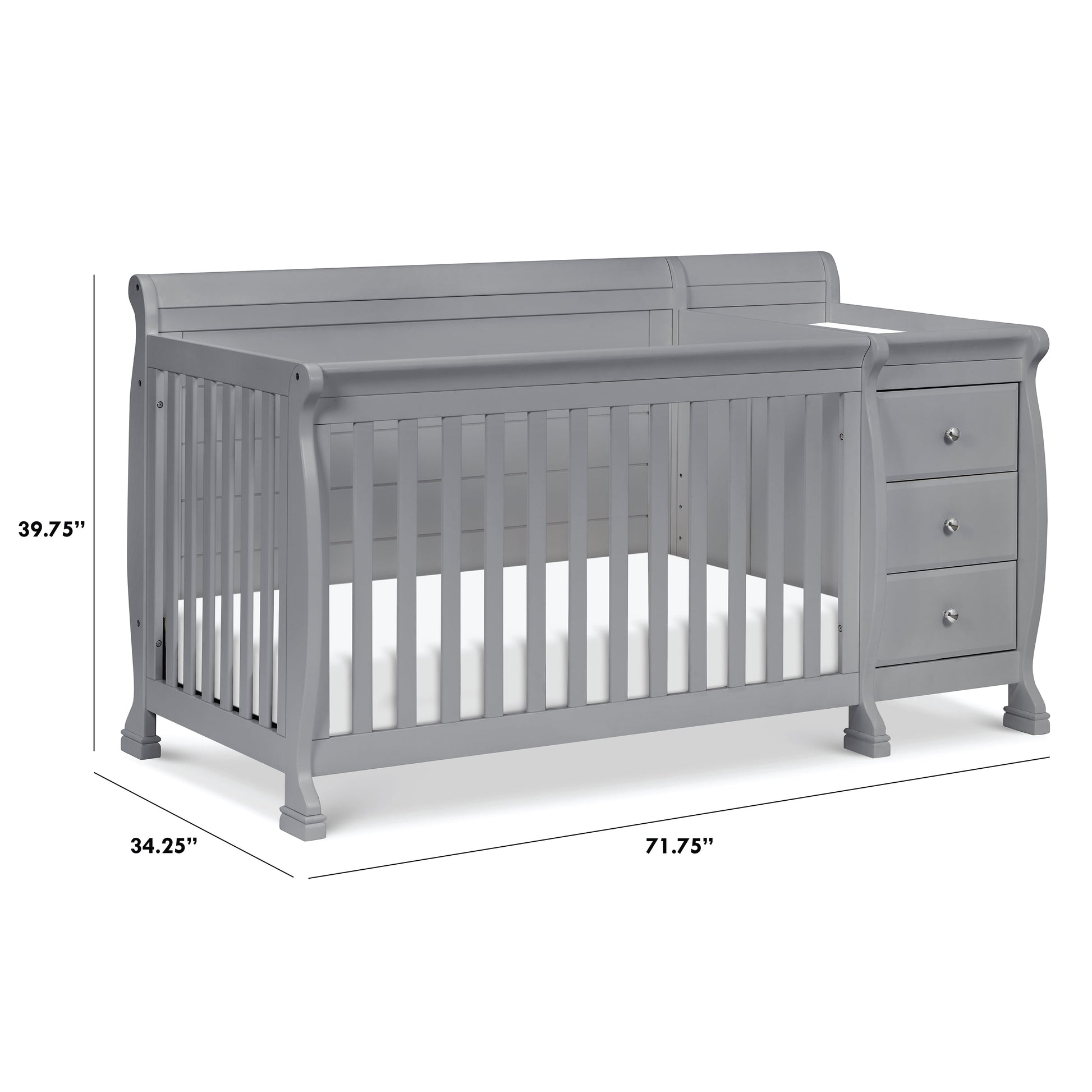 Kalani 4-in-1 Convertible Crib and Changing Table in Gray