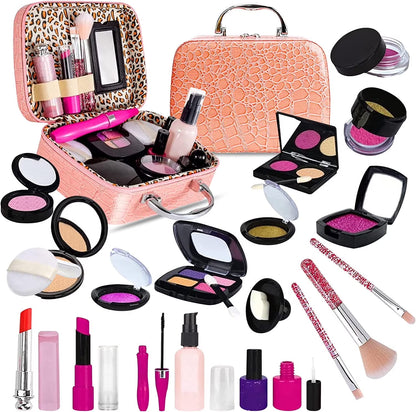 Kids Makeup Kit for Girl with Make up Remover - Non Toxic Play Princess Cosmetic Set - Ideal Birthday for Little Girls Ages 3+Year Old Children (Not Real Makeup)