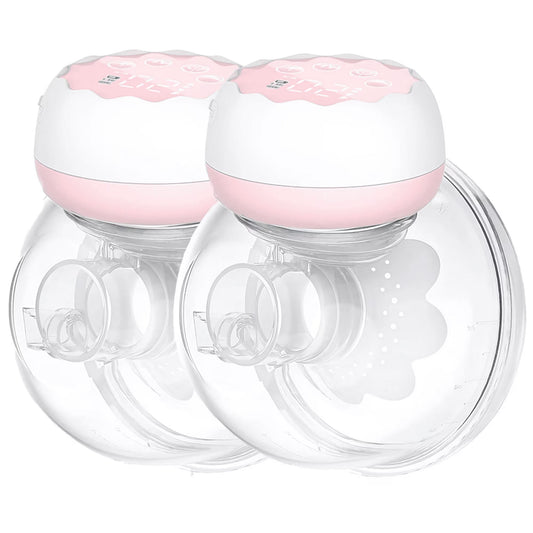 Portable Electric Breast Pump - Hands-Free with 4 Modes and 12 Adjustable Levels, Dual Set in Pink