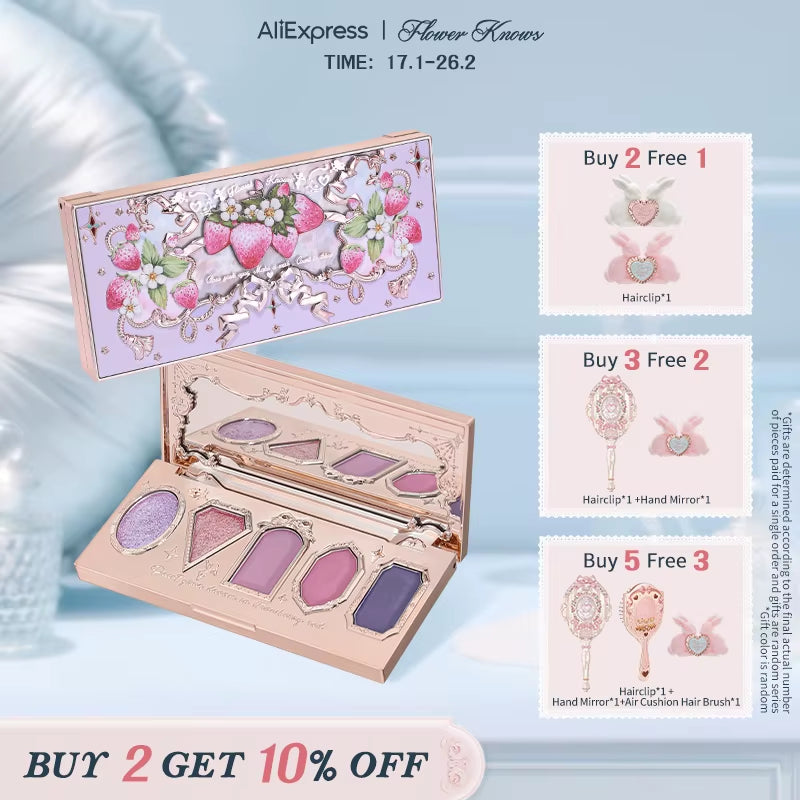 Strawberry Rococo Series Five-Color Eyeshadow Palette