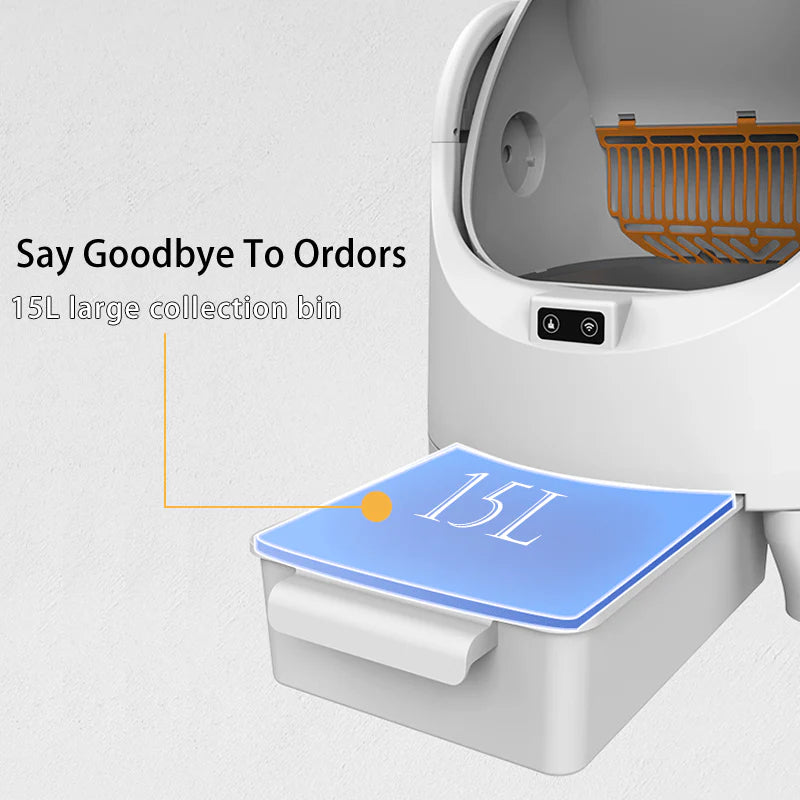 HEYBO Smart Automatic Cat Litter Box - App-Controlled with Large Capacity