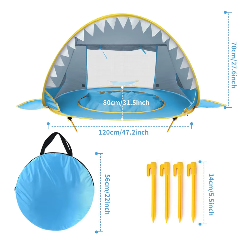 Portable UV-Protection Baby Beach Tent with Integrated Pool - Pop-Up Sun Shelter for Children