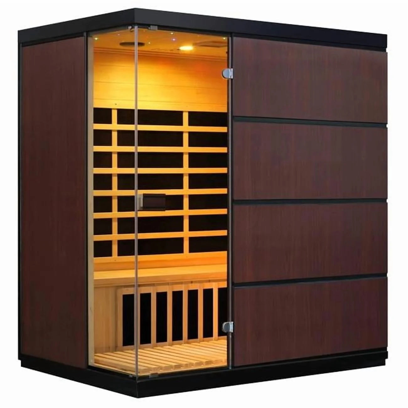 Sirona 4-Person Hemlock Infrared Sauna Featuring 8 Carbon Heaters