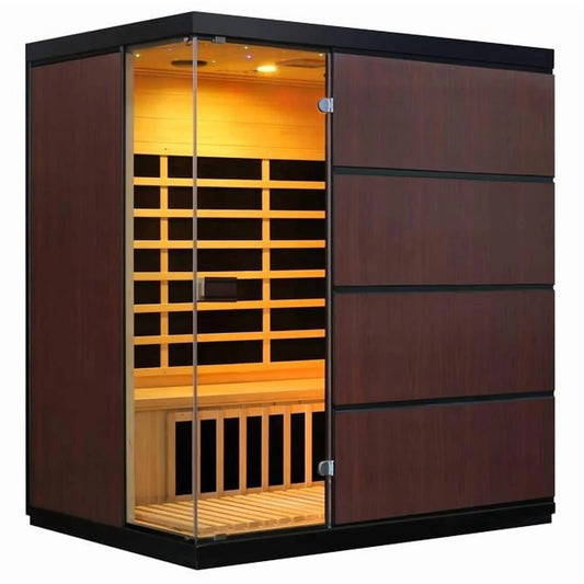Sirona 4-Person Hemlock Infrared Sauna Featuring 8 Carbon Heaters