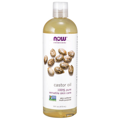 2 X NOW Castor Oil 16 Fl Oz FRESH MADE in USA FREE SHIPPING