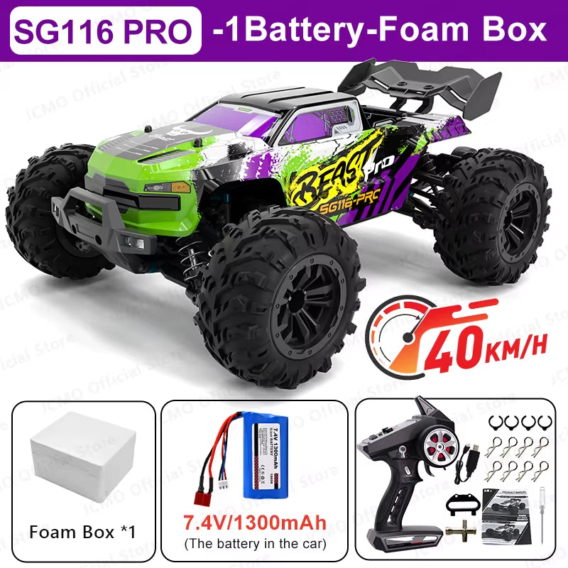 SG116MAX 80KM/H High-Speed Brushless 4WD Off-Road Drift Remote Control Car - 1:16 Scale Professional Racing Model SG116PRO 40KM/H