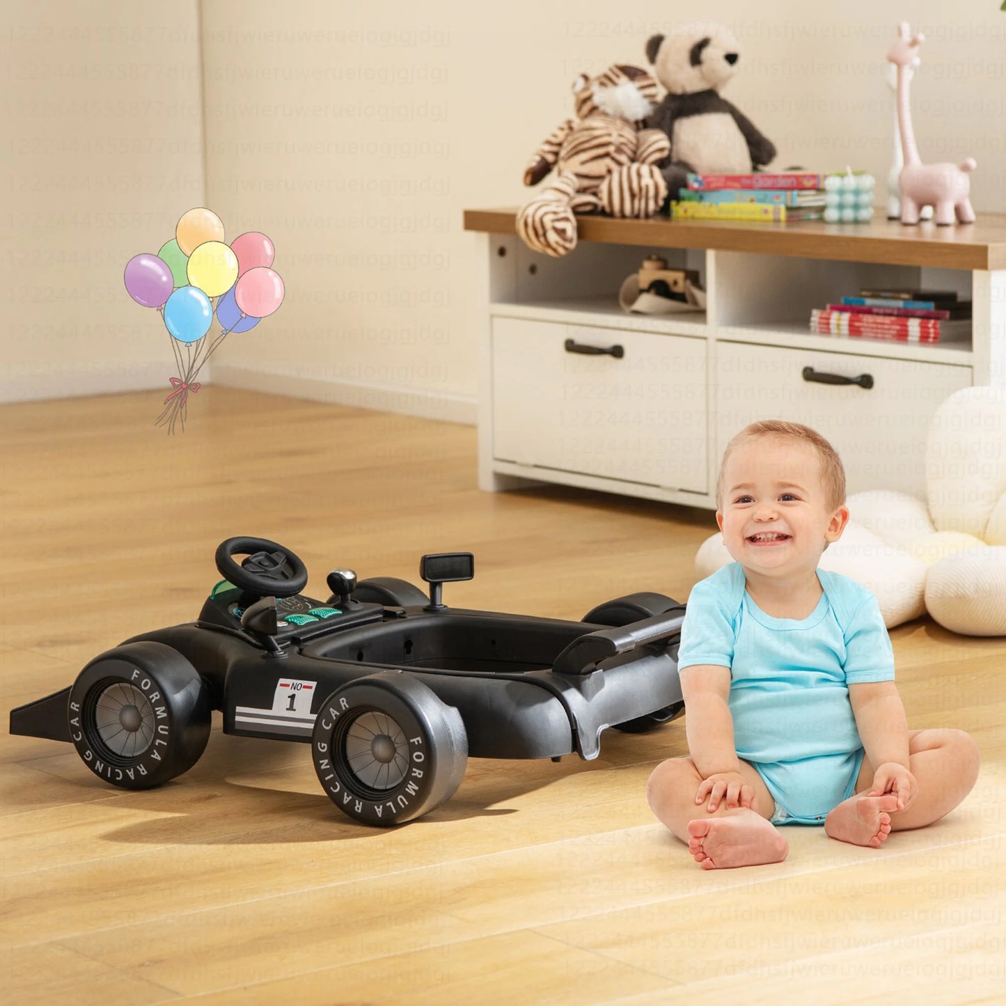 Adjustable 4-in-1 Foldable Baby Walker and Activity Push Walker - Black
