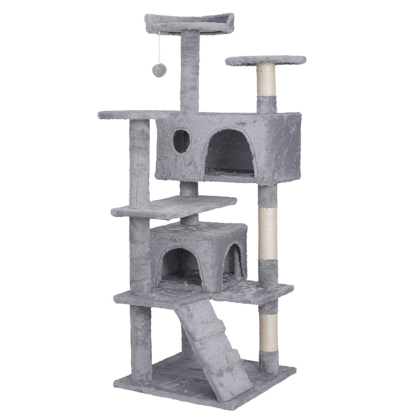 55-Inch Multi-Level Cat Tree Tower Activity Center with Condo - Available in 6 Colors