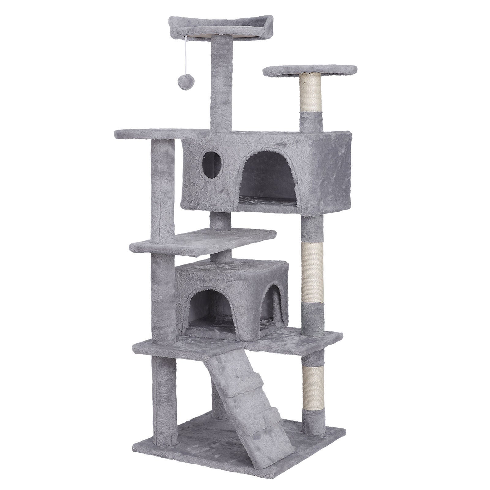 55-Inch Multi-Level Cat Tree Tower Activity Center with Condo - Available in 6 Colors