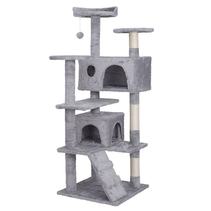 55-Inch Multi-Level Cat Tree Tower Activity Center with Condo - Available in 6 Colors