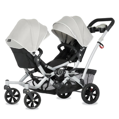 Track Tandem Stroller - Face-to-Face Design in Light Grey