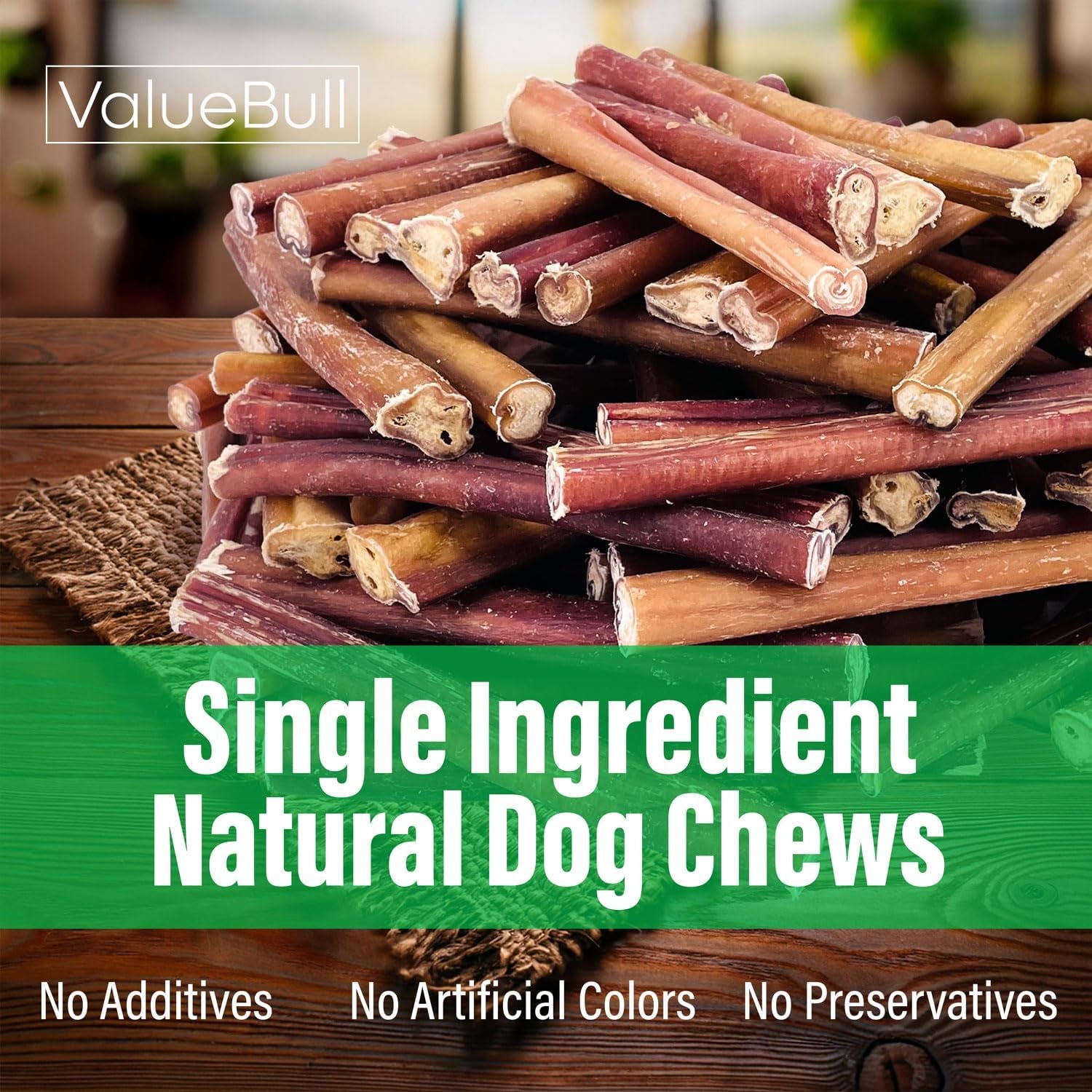 Bully Sticks for Large Dogs, Super Jumbo 6 Inch, 50 Count - All Natural, Grass Fed, Single Ingredient, Long Lasting Dog Treats for Aggressive Chewers