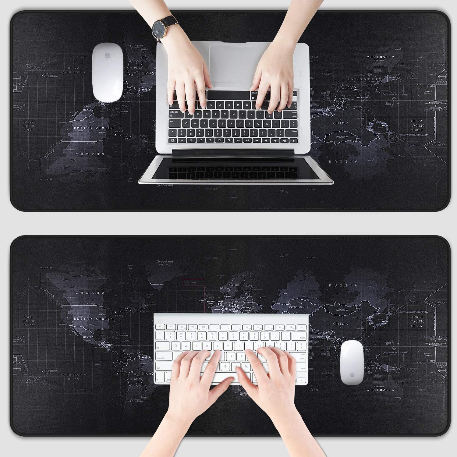 Large 800×300×2MM Gaming Mouse Pad - Non-Slip, Waterproof, and Foldable Desktop Mat for Home and Office Use - Black