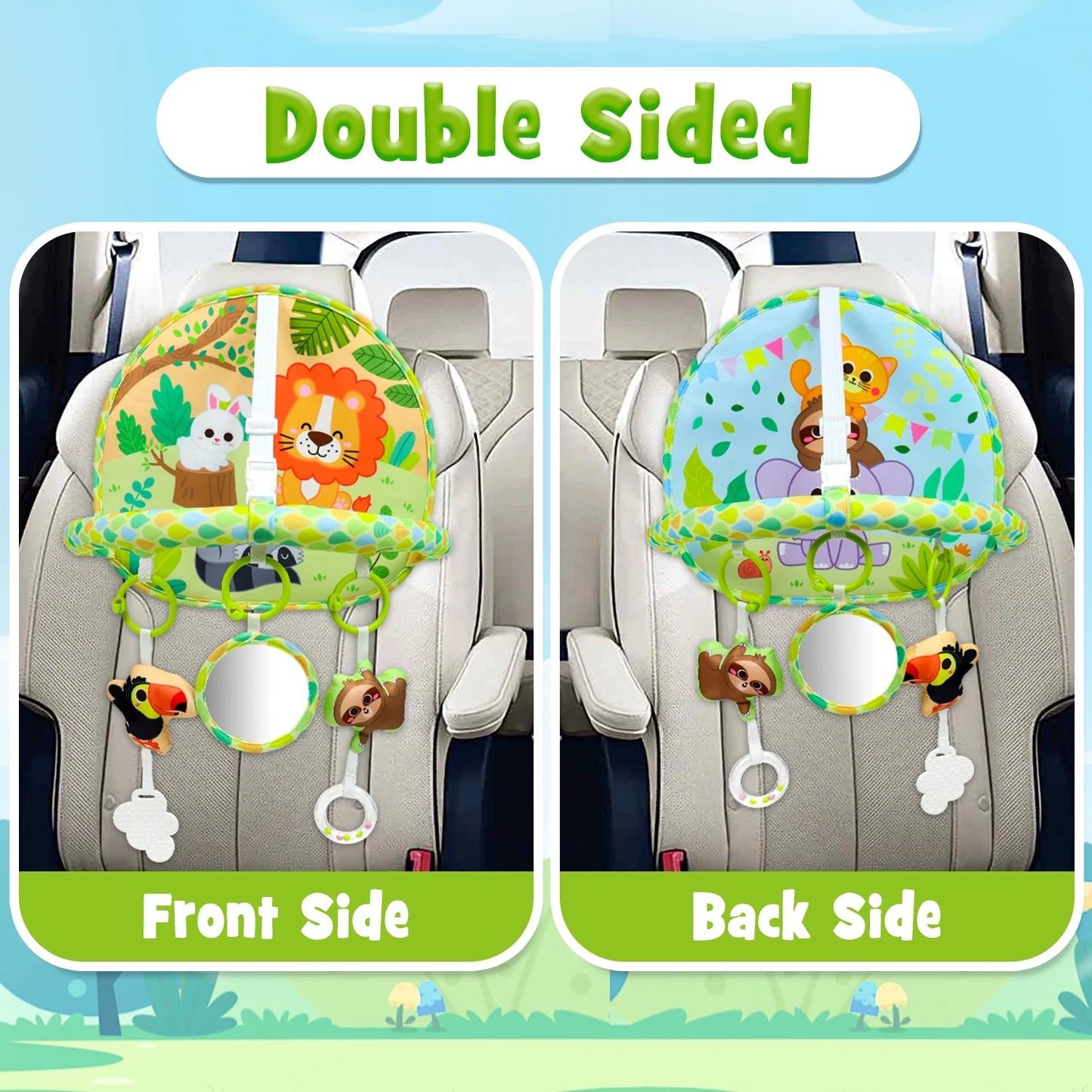 Dual-Sided Activity Toy for Rear-Facing Infant Car Seats - Ideal Entertainment for Newborns and Infants Aged 0-12 Months