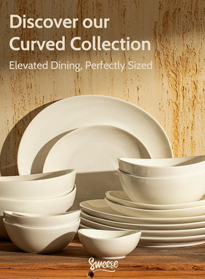 Porcelain 7.8 Inch Dessert Plates Set of 6 - White Salad Plates, Appetizer Plates, Small Plates - Dishwasher, Microwave, Oven Safe, Smooth Glaze, Scratch Resistant