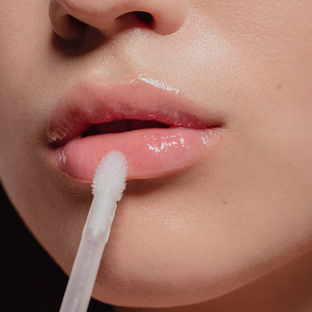 Lip Booster Clear | Contains Hyaluronic Acid, Collagen and Oligopeptides | Lip Gloss Repairs and Smooths | for Everyday Use | Nourishes and Hydrates Lips | Mela Beauty Studio Professional Makeup