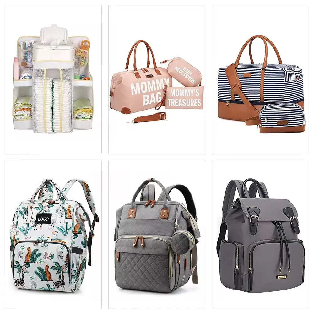 Stylish Multi-Functional Mommy Bag with Folding Baby Bed and Large Capacity for Diapers and Milk Bottles