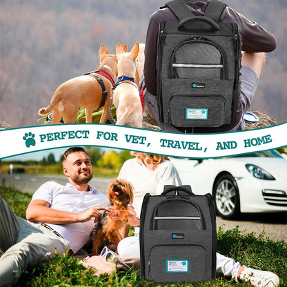 Dog Backpack Carrier for Small Large Cat, Pet, Puppy, Ventilated Pet Hiking Backpack Travel Bag, Airline Approved Cat Backpack Carrier, Camping Biking Dog Bag up to 18Lbs Pet, Charcoal