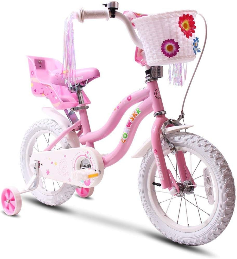 Children's Bicycle with Steel Frame in Little Princess Style - Available in 12, 14, 16, 18, and 20 Inches with Training Wheels