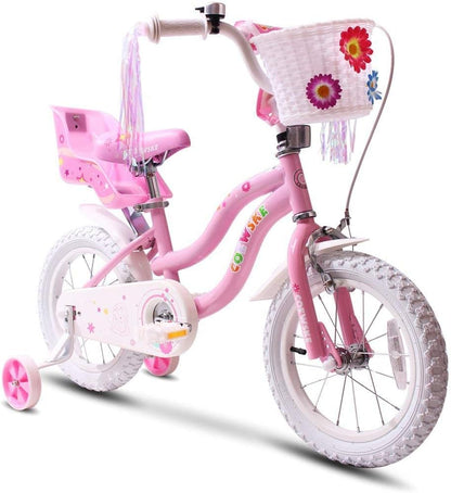Children's Bicycle with Steel Frame in Little Princess Style - Available in 12, 14, 16, 18, and 20 Inches with Training Wheels