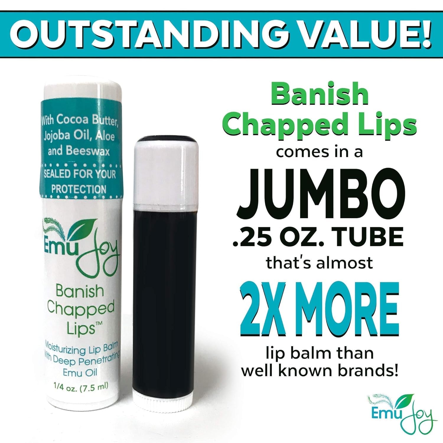 - Natural and Organic Emu Oil Lip Balm Hydrating, Pocket-Size Unflavored & Unscented Lip Balm with Emu Oil - Best for Severely Chapped Lips