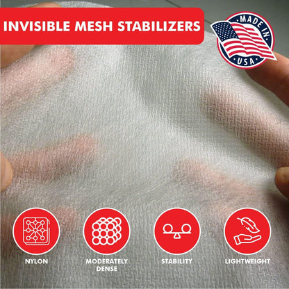 Invisible No-Show Mesh Stabilizer, 1.5 Oz Cutaway for Embroidery Machines-14.5I