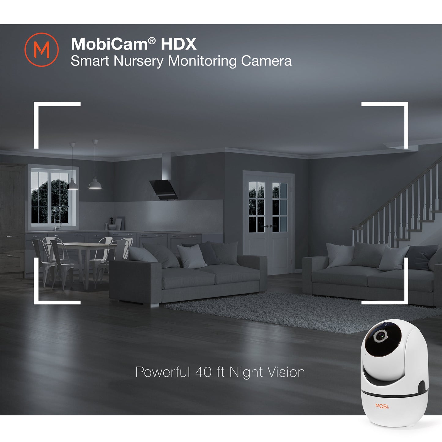 HDX Wi-Fi Pan & Tilt Smart Nursery Camera with Full HD Video, Night Vision, Motion Detection, Two-Way Audio, Remote Viewing, and Recording via Free App