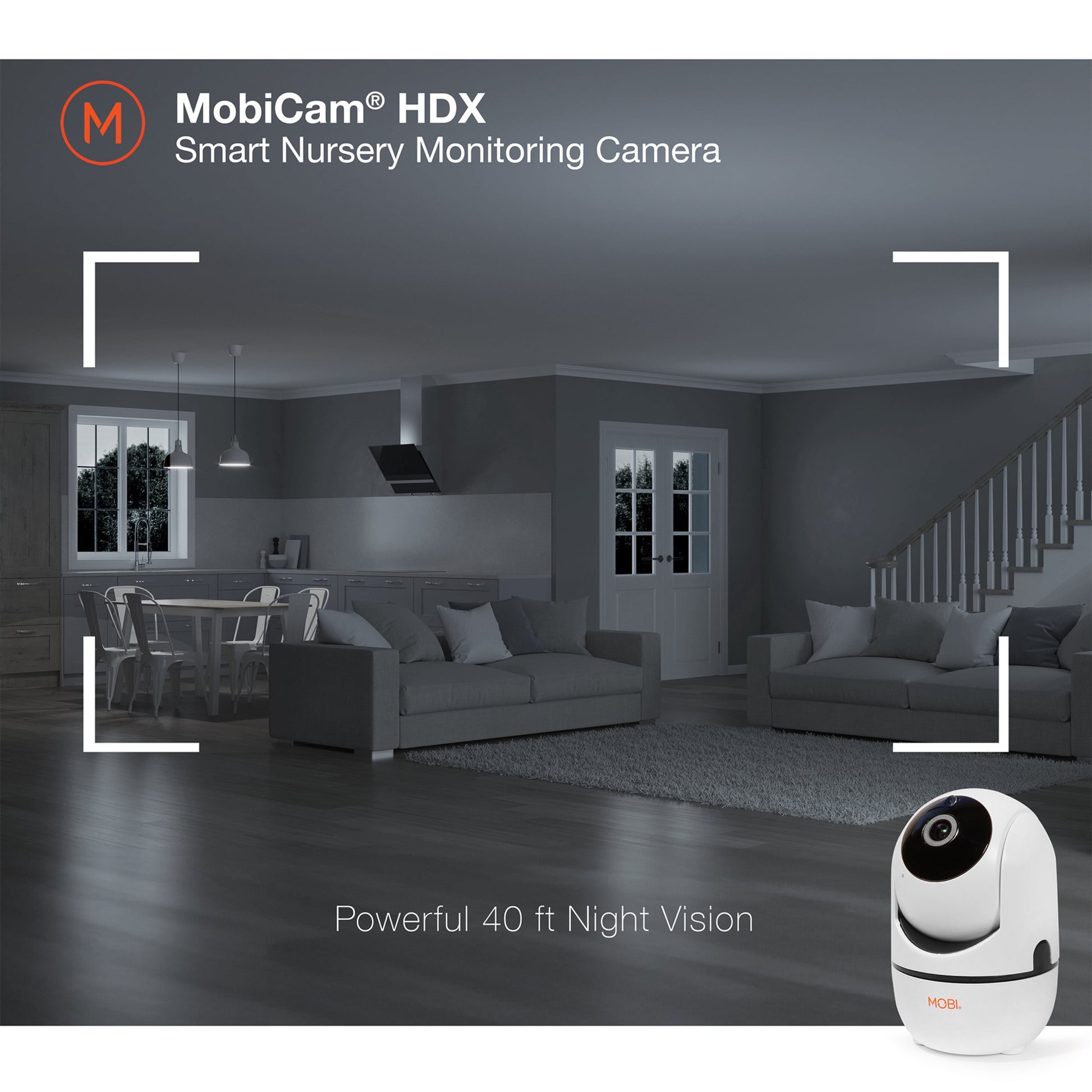 HDX Wi-Fi Pan & Tilt Smart Nursery Camera with Full HD Video, Night Vision, Motion Detection, Two-Way Audio, Remote Viewing, and Recording via Free App