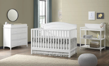 North Bay 4-in-1 Convertible Crib in Snow White - GREENGUARD Gold Certified Wood Construction