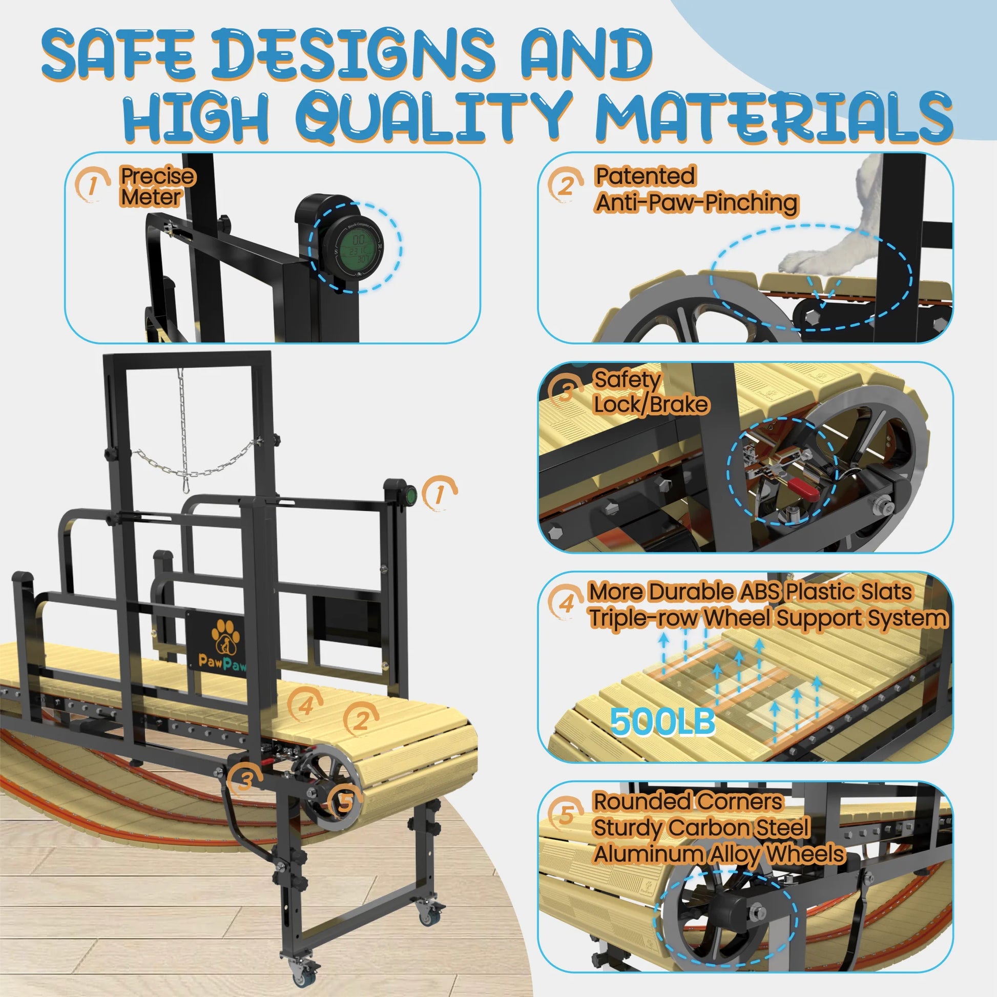 Professional Dog Treadmill for Large and Medium Breeds, Ideal for Indoor and Outdoor Use, Supports Dogs Up to 220 lbs for a Healthy and Active Lifestyle