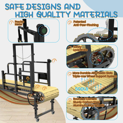 Professional Dog Treadmill for Large and Medium Breeds, Ideal for Indoor and Outdoor Use, Supports Dogs Up to 220 lbs for a Healthy and Active Lifestyle