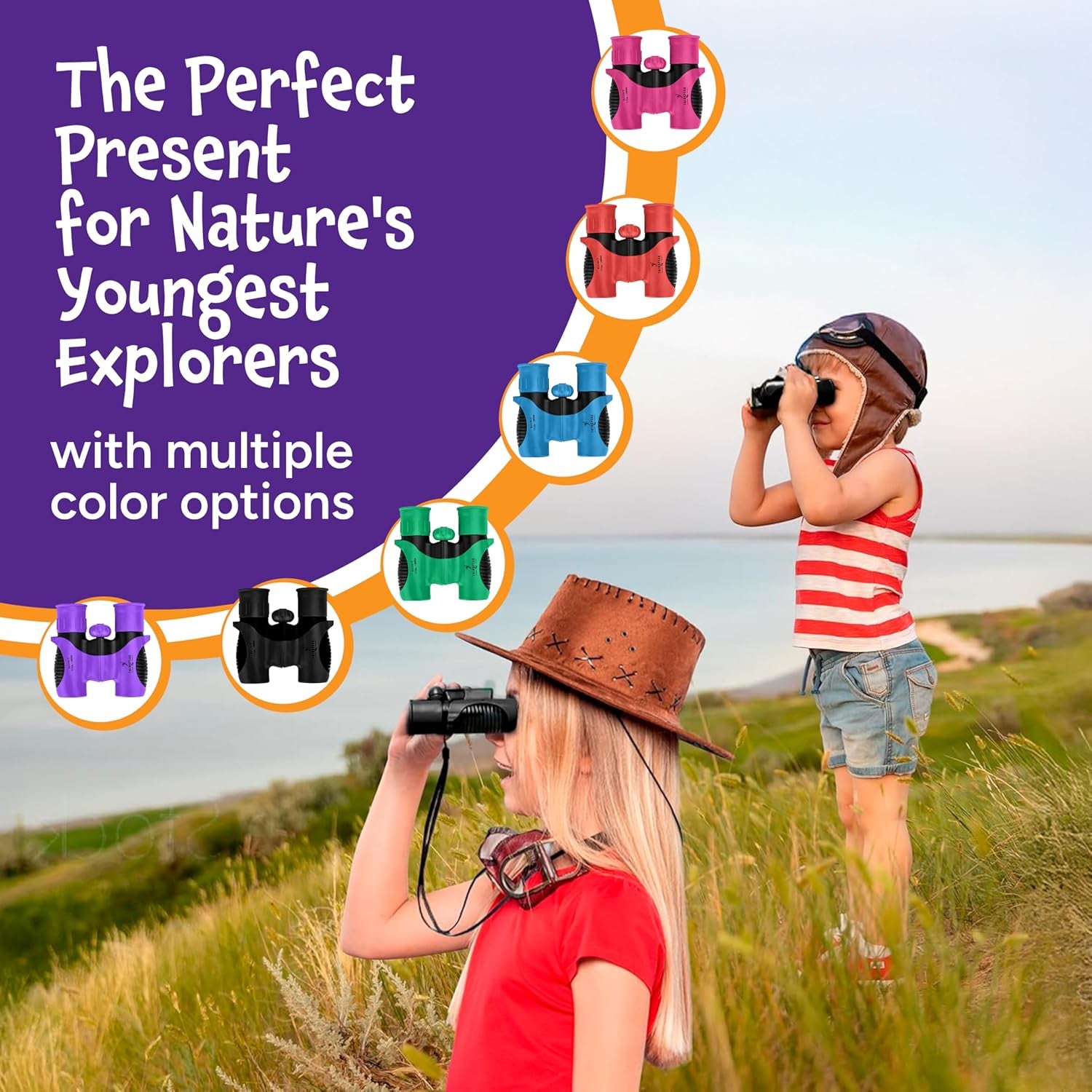 Think Peak Blue Binoculars - Compact Outdoor Adventure and STEM Educational Tool for Children Aged 3-12, Perfect for Bird Watching, Camping, and Nature Exploration