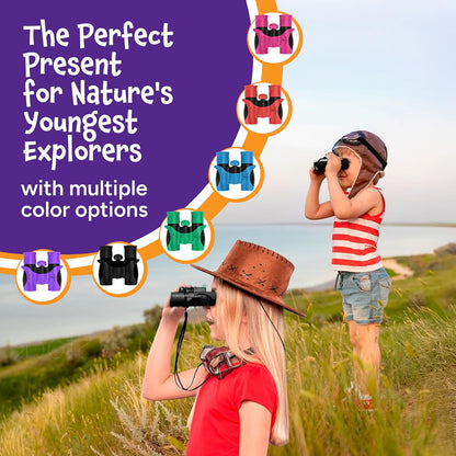 Think Peak Blue Binoculars - Compact Outdoor Adventure and STEM Educational Tool for Children Aged 3-12, Perfect for Bird Watching, Camping, and Nature Exploration