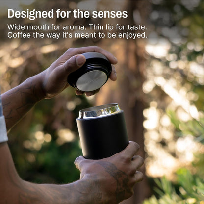 Carter Coffee Mug 16 Oz for Travel - Wide Mouth Vacuum-Insulated Stainless Steel Tea and Coffee Tumbler with Ceramic Interior - Matte Black