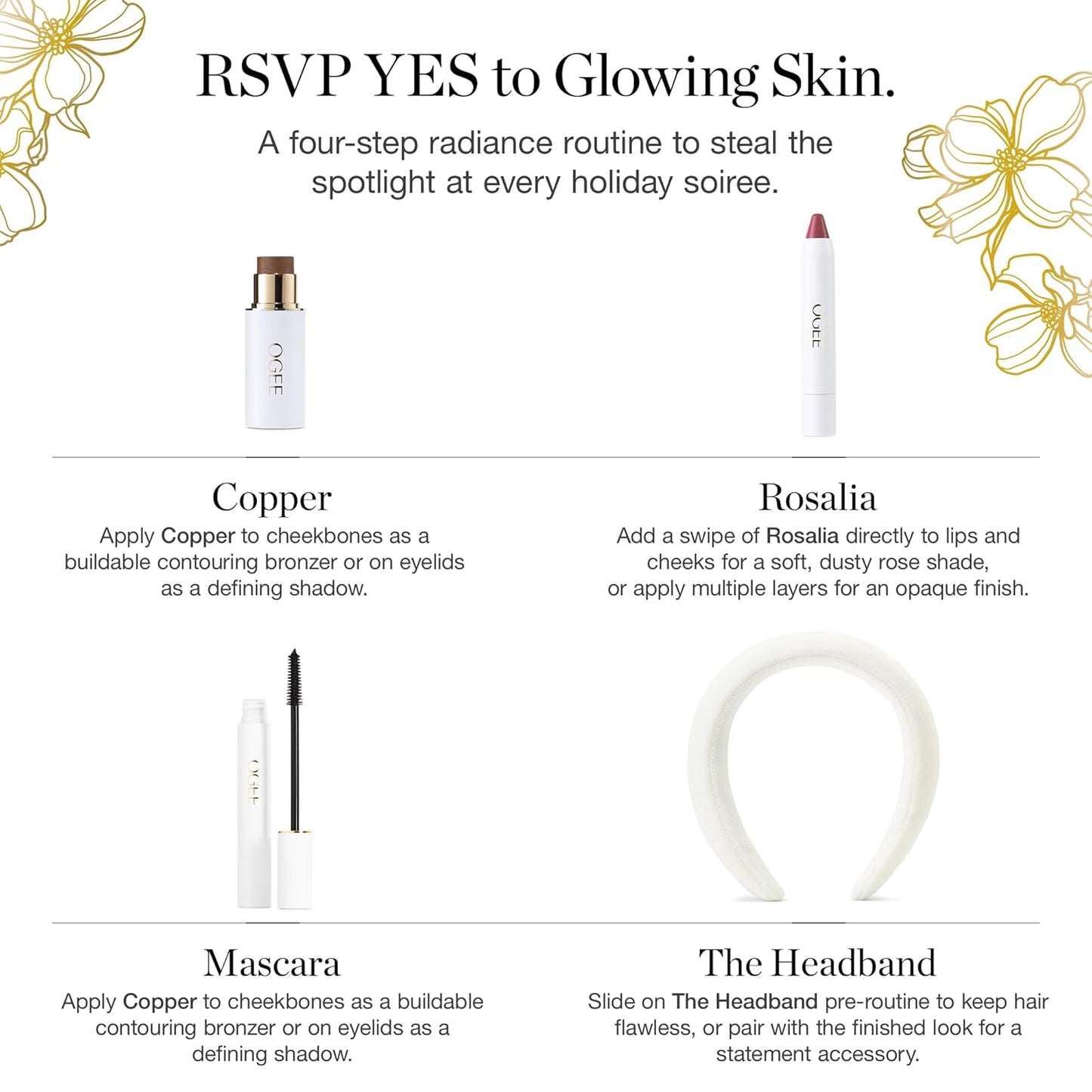 Cheers to Glow Limited-Edition Set - Sculpted Face Stick in Copper, Tinted Sculpted Lip Oil in Rosalia, and beyond Clean Volumizing Mascara