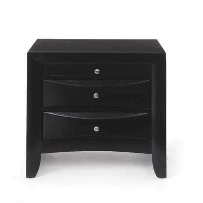 5-Piece Contemporary Black Wooden King Bedroom Suite