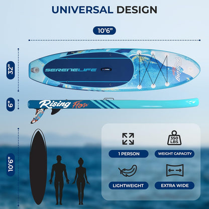 Premium Inflatable Stand-Up Paddle Board with Essential Accessories – Wide and Stable Design Featuring Non-Slip EVA Deck Pad for All Skill Levels, 350 lbs Capacity