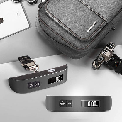 Portable Digital Luggage Scale for Travel - 110 lb Capacity, Rubber Coated Design, Battery Included