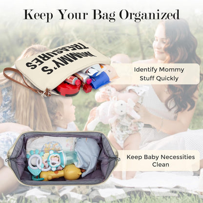 Premium Waterproof Diaper Tote Bag for Hospital and Travel in Cream White