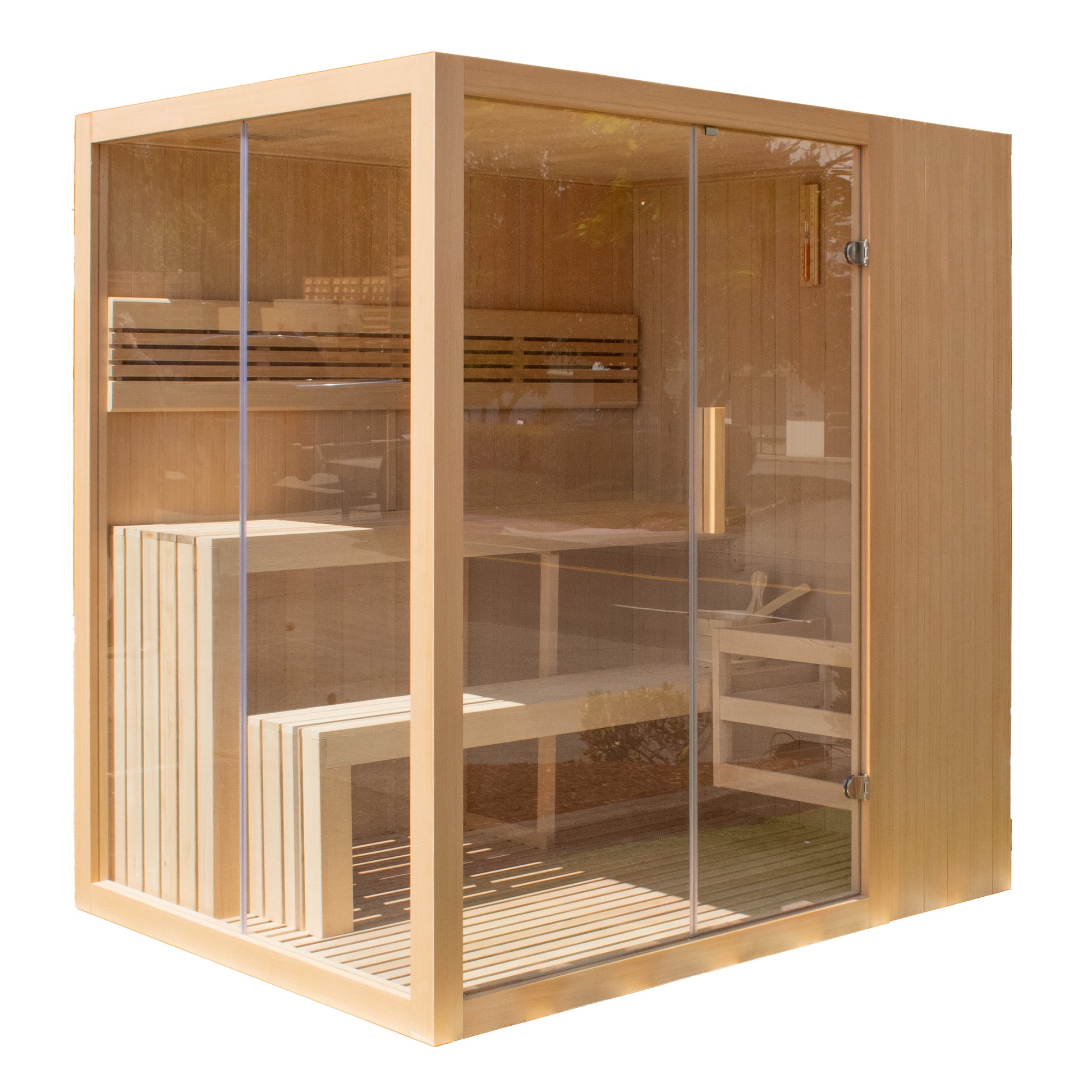 Canadian Hemlock Indoor Wet-Dry Sauna for 4-6 Persons with 4.5 kW UL Certified Heater
